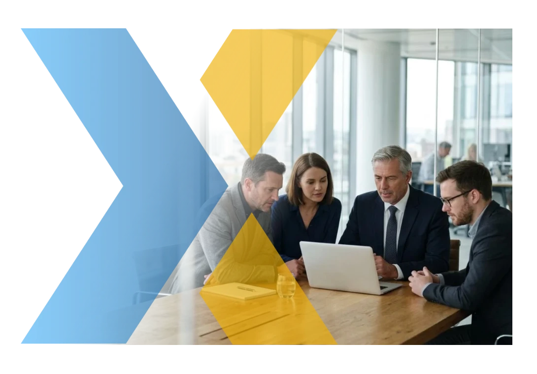 Asesoría Advisor SAP Business One: consultor de Voiex sentado del lado del cliente revisando el proyecto