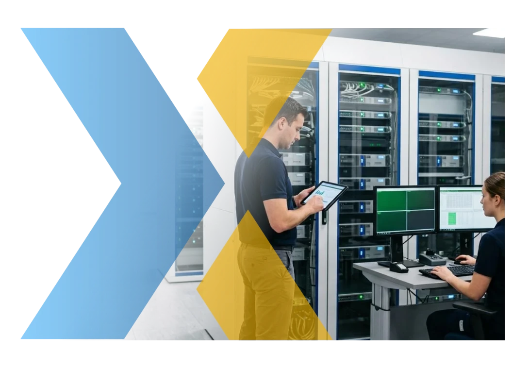 Hosting independiente certificado para SAP Business One: especialistas monitoreando el datacenter